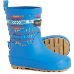 Pendleton Little Boys Blue Pilot Rock Mid Rain Boots New in Box size 9/10T